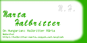 marta halbritter business card