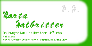 marta halbritter business card